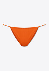 Saint Laurent Drawstring Tanga Bikini Bottom Orange DÓŁ 778283 Y37PG-6550