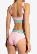 Versace Greca Border Bikini Bottoms Pink DÓŁ ABD01093 A232185-2PT10