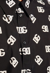 Dolce & Gabbana, NOOS, VTK, Men, Clothing, Shirts, Casual Shirts, Printed Shirts, Long-Sleeved Shirts All-Over DG Print Long-Sleeved Shirt Black G5IX8T GH563-HNVAA
