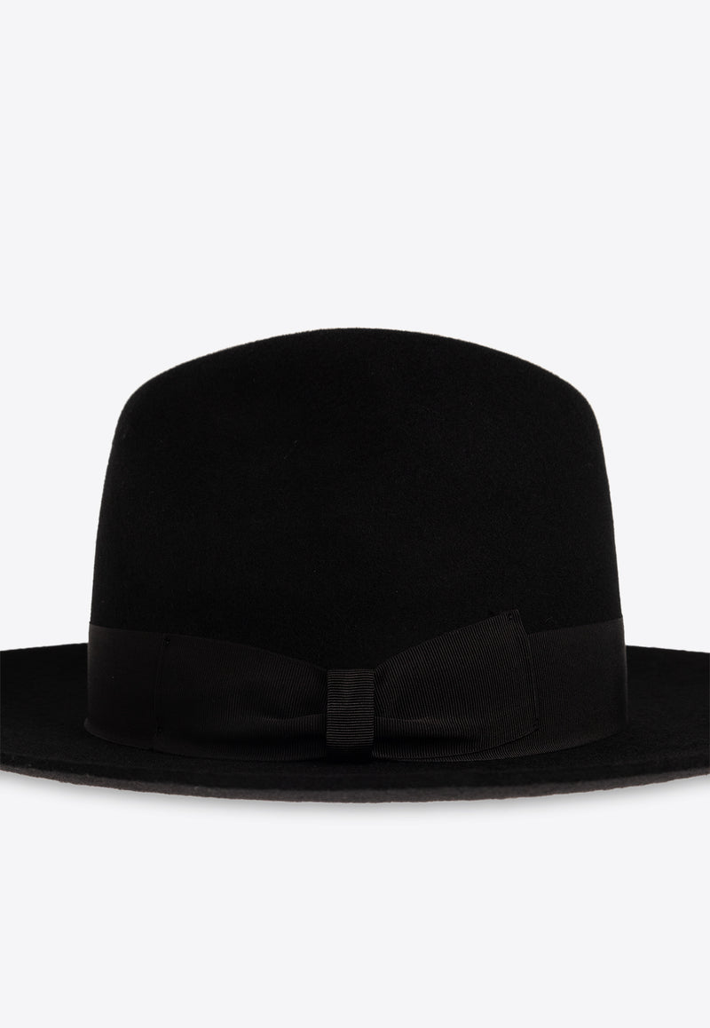 Dolce & Gabbana, NOOS, VTK, Women, Accessories, Hats Wool-Blend Fedora Hat Black FH652A FU2XJ-N0000