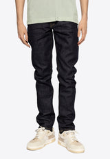 Tom Ford Logo Patch Slim-Fit Jeans Navy DPS001 DMC034S24-HB775