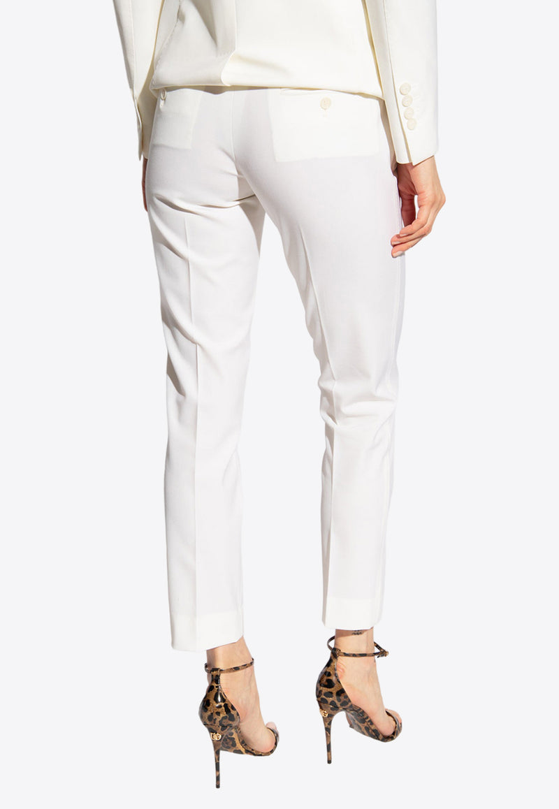 Dolce & Gabbana, NOOS, VTK, Women, Clothing, Pants, Slim-Leg Pants, Tailored Pants, Workwear, Workwear Pants Slim-Leg Wool-Blend Pants White FT0CXT FUCCS-W0001