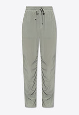 Dolce & Gabbana, NOOS, VTK, Men, Clothing, Pants, Casual Pants, Track Pants Wide-Leg Silk Track Pants Gray GP06PT FU1UQ-V0545