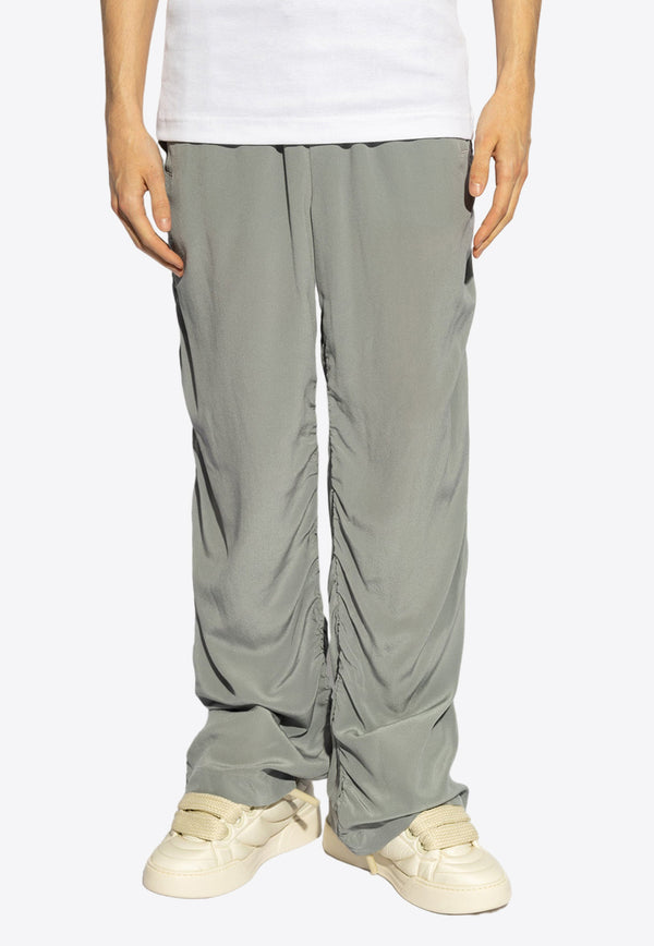 Dolce & Gabbana, NOOS, VTK, Men, Clothing, Pants, Casual Pants, Track Pants Wide-Leg Silk Track Pants Gray GP06PT FU1UQ-V0545