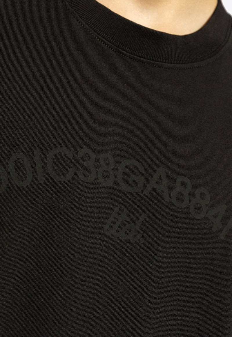 Dolce & Gabbana, NOOS, VTK, Men, Clothing, T-shirts, Crew Neck T-shirts, Printed T-shirts, Short-Sleeved T-shirts Logo Print Crewneck T-shirt Black G8PN9T G7M3K-N0000