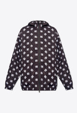 Dolce & Gabbana, NOOS, VTK, Men, Clothing, Jackets, Lightweight Jackets, Zip-Up Jackets All-Over DG Print Windbreaker Jacket Black G9ARBT ISMBR-HNVAA