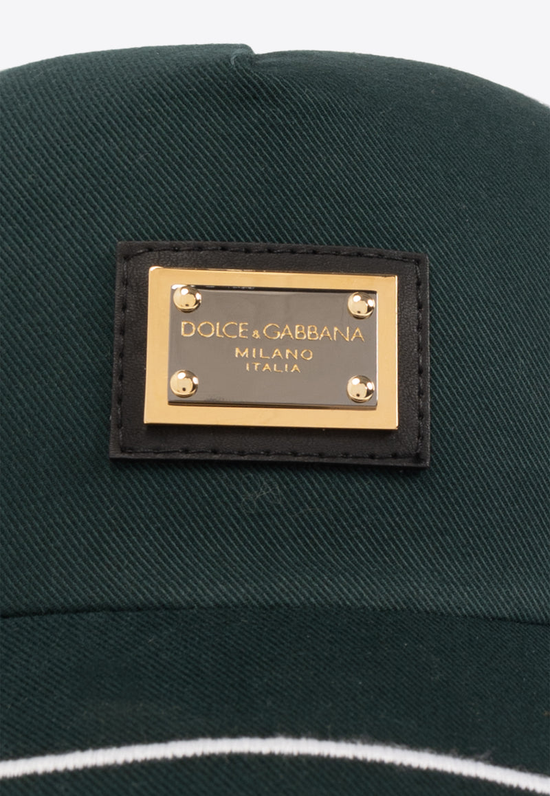 Dolce & Gabbana, NOOS, VTK, Men, Accessories, Caps Logo Plaque Trucker Cap Green GH874Z FUFJU-V0707