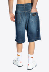 Dolce & Gabbana, NOOS, VTK, Men, Clothing, Shorts, Bermuda Shorts, Casual Shorts Distressed Denim Bermuda Shorts Blue GP02MD G8KF6-S9001