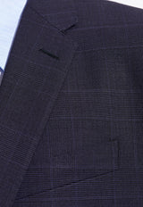 Dolce & Gabbana, NOOS, VTK, Men, Clothing, Tailoring, Suit Blazers, Suits, Suit Pants Single-Breasted Checked Wool Suit Blue GK0EMT FQ2NJ-S8101