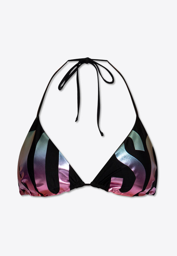 Moschino Rainbow Logo Bikini Top Black GÓRA 241V2 A5724 9428-1555