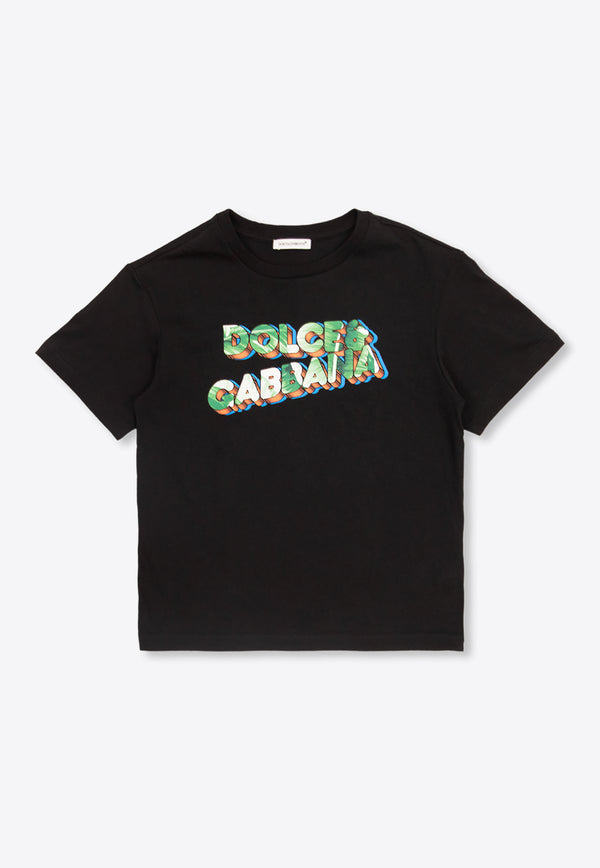 Dolce & Gabbana Kids Boys Logo-Printed Crewneck T-shirt L4JTEY G7K8D-N0000
