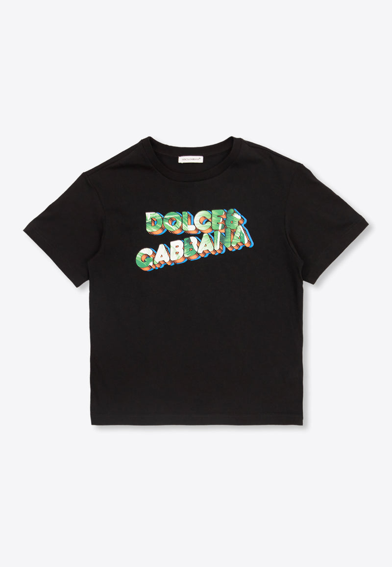 Dolce & Gabbana Kids Boys Logo-Printed Crewneck T-shirt L4JTEY G7K8D-N0000