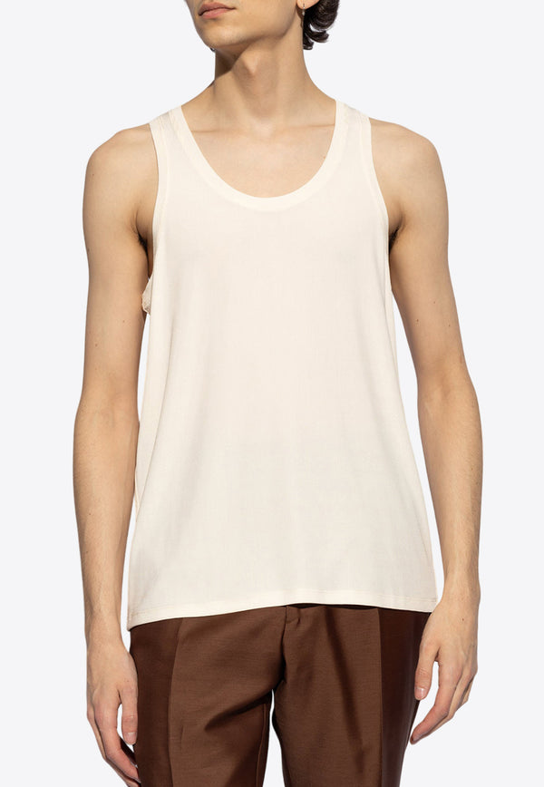 Tom Ford Ribbed Tank Top Cream JCN003 JMV016S24-AW004