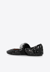 Moschino Sequined Ballet Flats Black MA11090C1I M90-00A