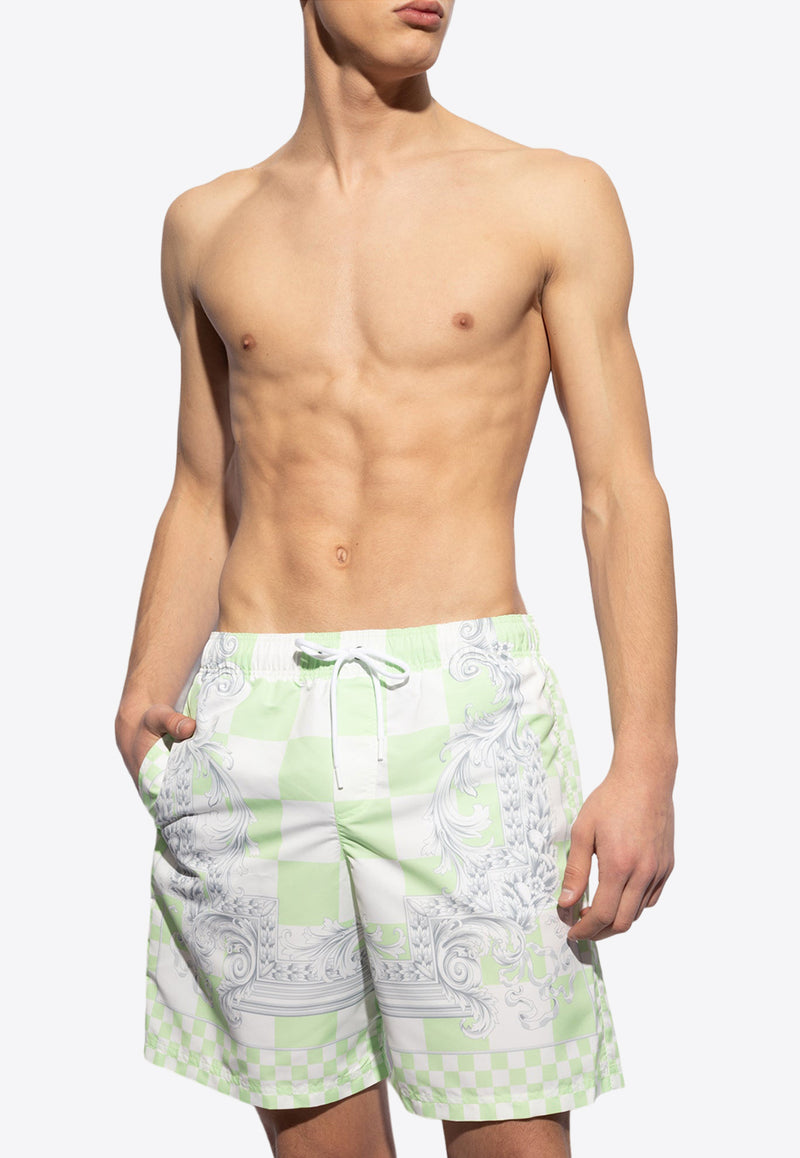 Versace Medusa Contrasto Board Shorts Green KĄPIELOWE 1002517 1A10673-5X520