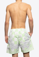 Versace Medusa Contrasto Board Shorts Green KĄPIELOWE 1002517 1A10673-5X520