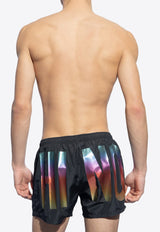 Moschino Rainbow Logo Swim Shorts Black KĄPIELOWE 241V3 A4229 9301-1555
