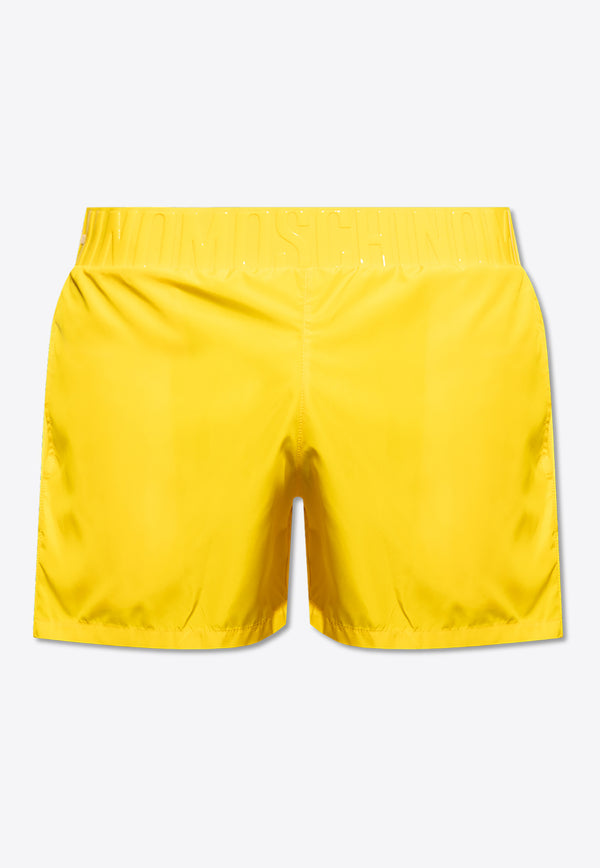 Moschino Rubberized Logo Swim Shorts Yellow KĄPIELOWE 241V3 A4228 9301-0028