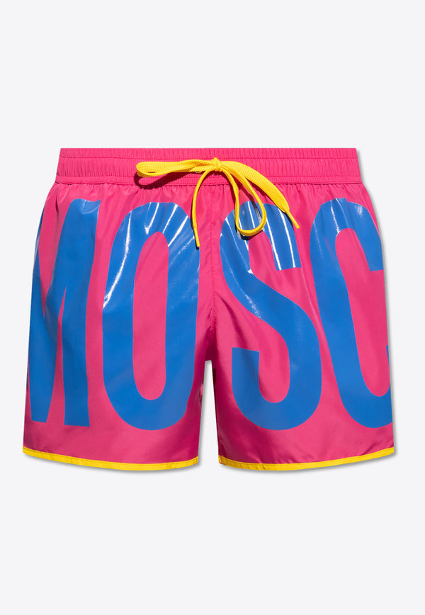 Moschino Maxi Logo Swim Shorts Pink KĄPIELOWE 241V3 A4224 9301-1206