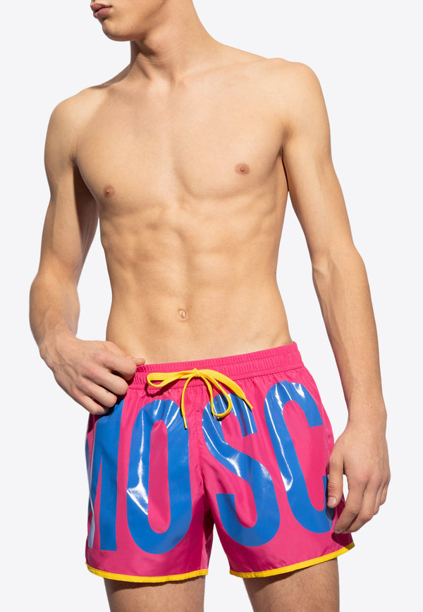 Moschino Maxi Logo Swim Shorts Pink KĄPIELOWE 241V3 A4224 9301-1206