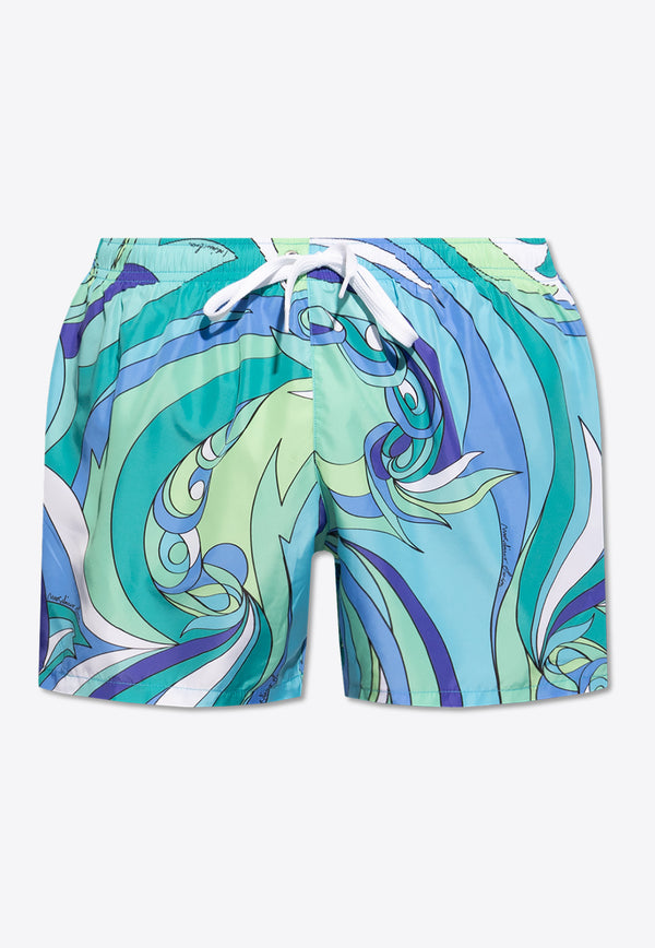 Moschino Graphic Print Swim Shorts Multicolor KĄPIELOWE 241V3 A4236 9311-1366