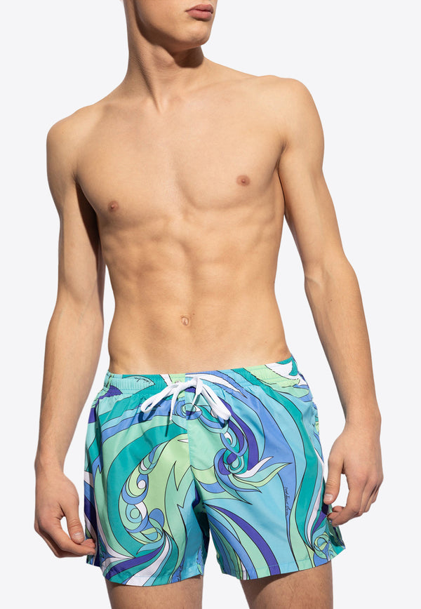 Moschino Graphic Print Swim Shorts Multicolor KĄPIELOWE 241V3 A4236 9311-1366