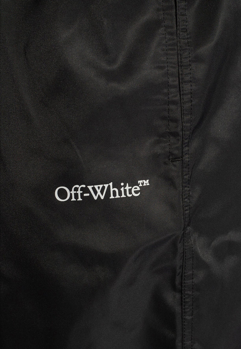 Off-White Logo Swim Shorts Black KĄPIELOWE OMFD008C99 FAB001-1001
