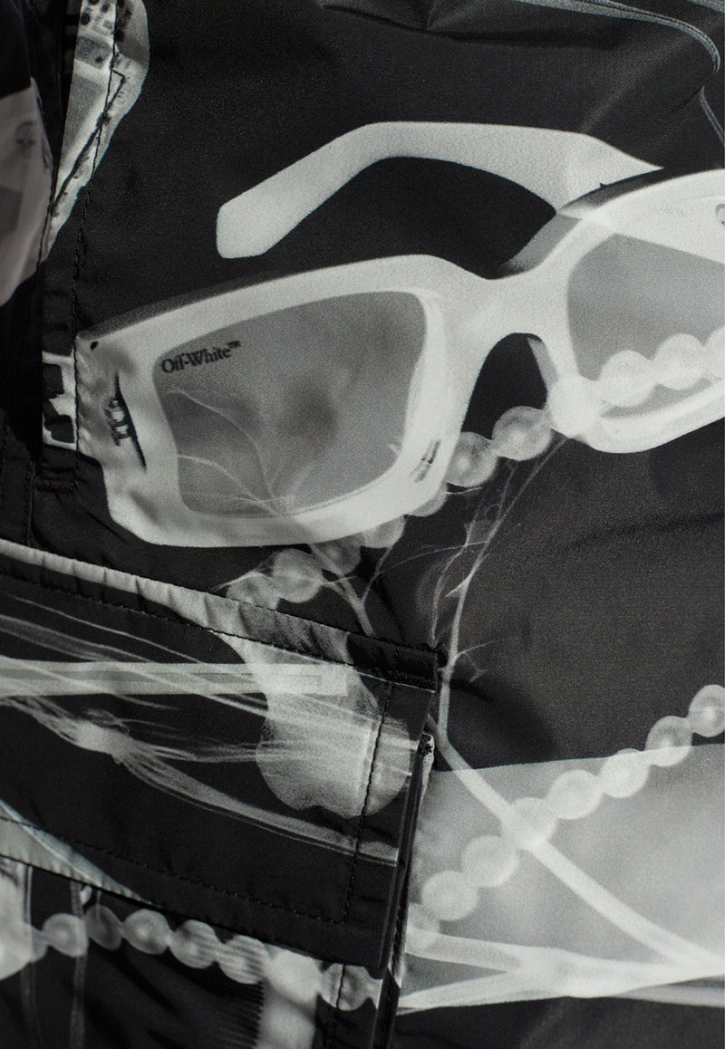 Off-White X-ray Print Swim Shorts Black KĄPIELOWE OMFD009S24 FAB001-1001