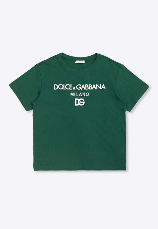 Dolce & Gabbana Kids Boys Logo-Embroidered Crewneck T-shirt L4JTEY G7E5G-V0340