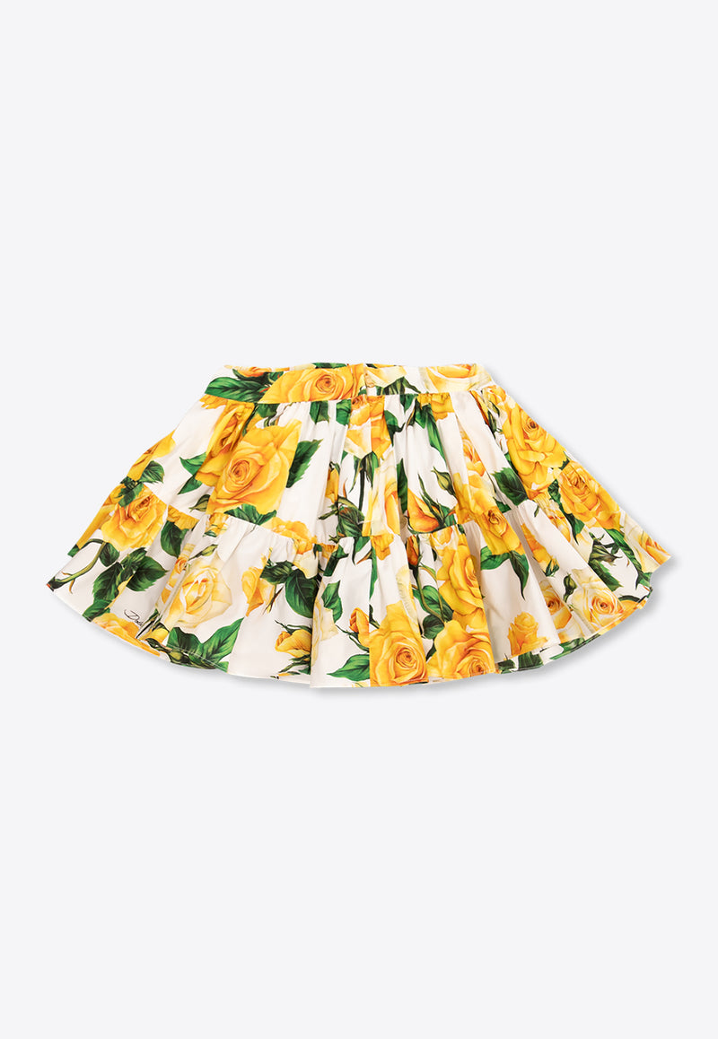 Dolce & Gabbana Kids Girls Tiered Floral Skirt L54I49 HS5QR-HA3VO