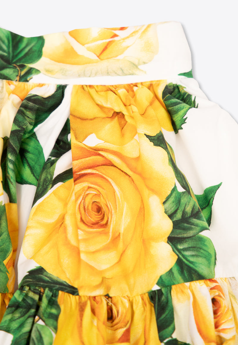 Dolce & Gabbana Kids Girls Tiered Floral Skirt L54I49 HS5QR-HA3VO