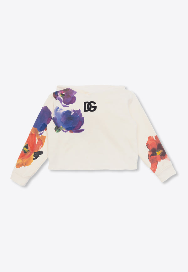 Dolce & Gabbana Kids Girls Floral Hooded Sweatshirt L5JWAK G7M3C-W0414