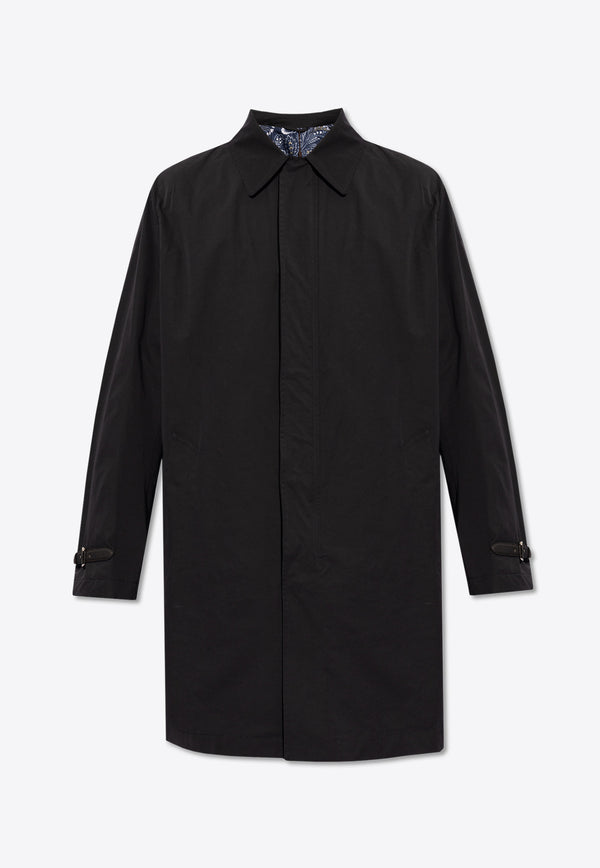 Etro Wide Collar Long Coat Black MRBA0012 99TUEB6-N0000