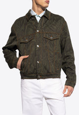 Etro Paisley Jacquard Denim Jacket Green MRBA0020 99TJE30-S9000