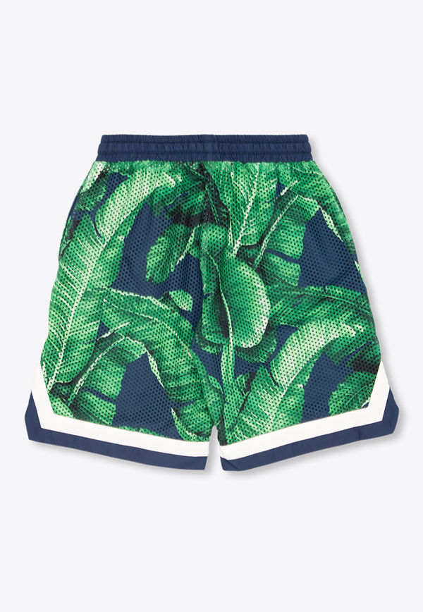 Dolce & Gabbana Kids Boys Banana Leaves Mesh Shorts L4JQS1 G7K7Q-H4005