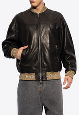 Etro Leather Bomber Jacket Black MROA0006 AR224-N0000