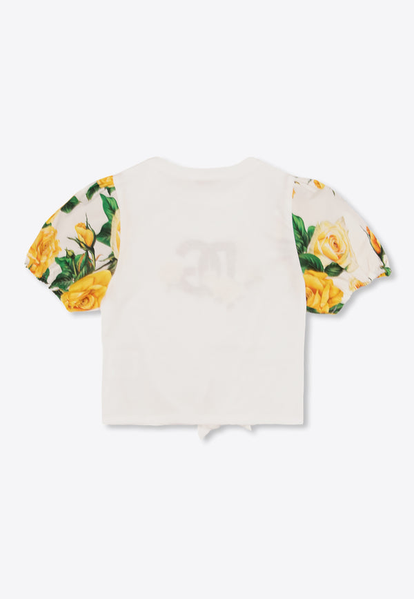 Dolce & Gabbana Kids Girls Paneled Floral T-shirt L5JTMI G7K6J-HA3VO