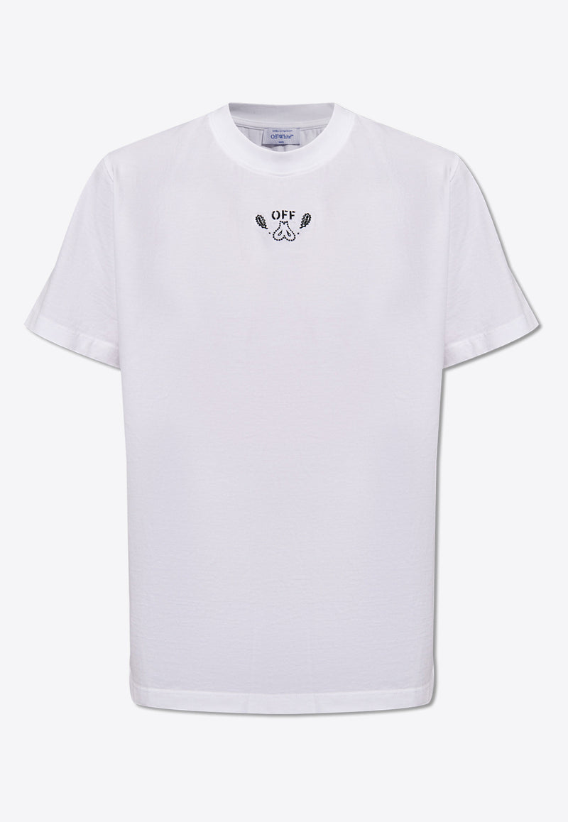 Off-White Paisley Motif Crewneck T-shirt White OMAA027S24 JER001-0110