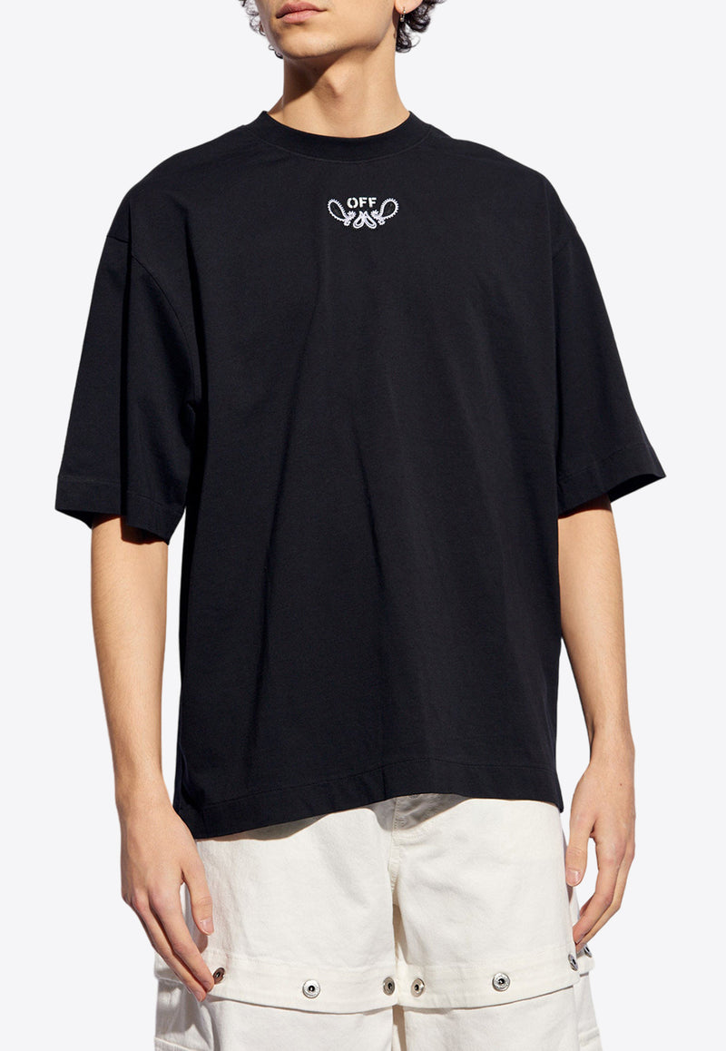 Off-White Paisley Motif Crewneck T-shirt Black OMAA120S24 JER003-1001