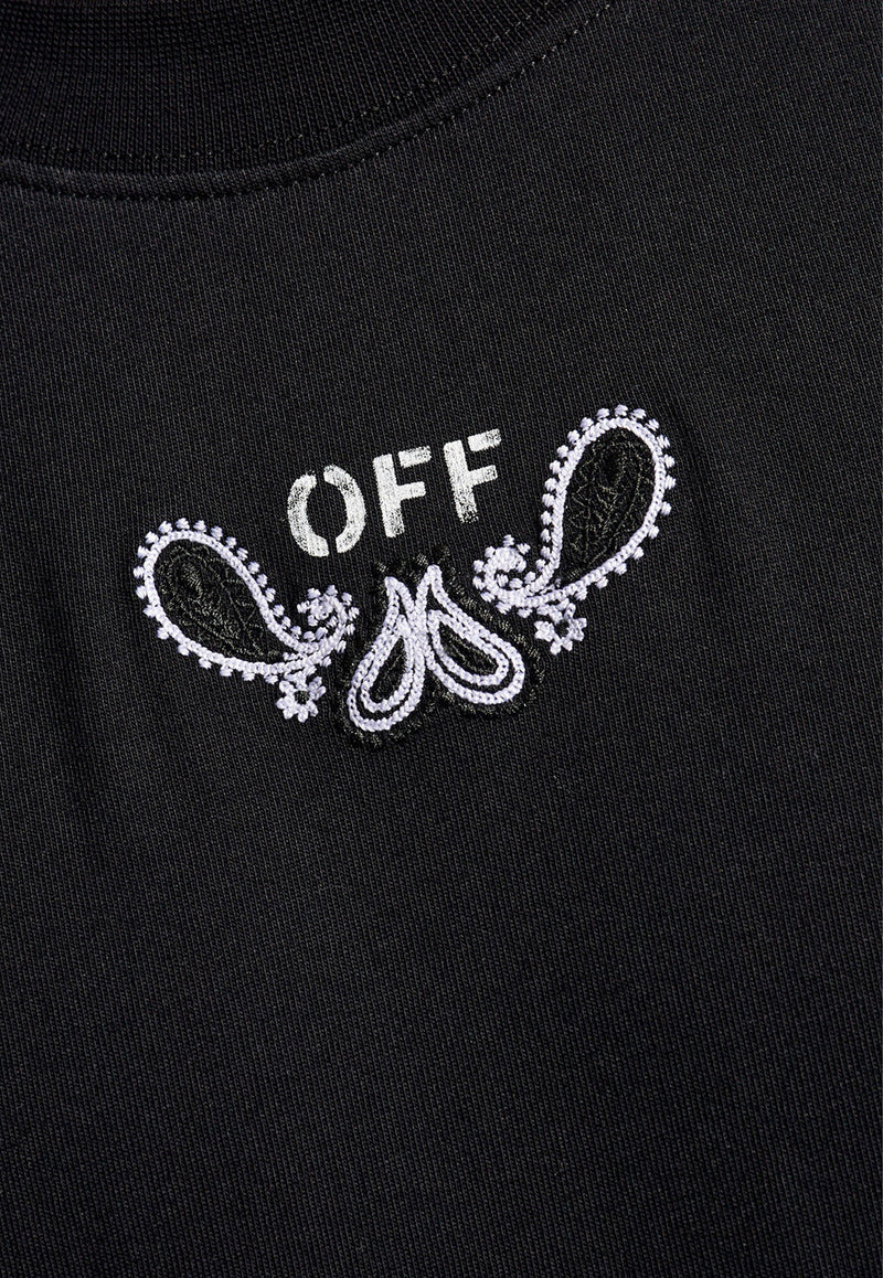Off-White Paisley Motif Crewneck T-shirt Black OMAA120S24 JER003-1001