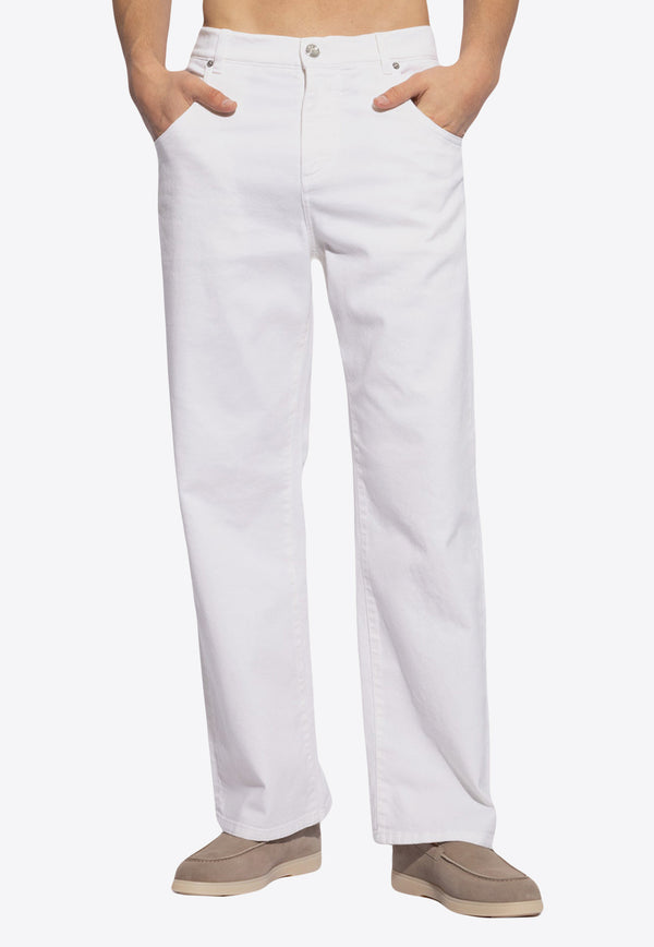 Etro Logo Embroidered Straight-Leg Jeans White MRNB0006 AD215-W0001