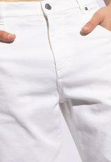 Etro Logo Embroidered Straight-Leg Jeans White MRNB0006 AD215-W0001