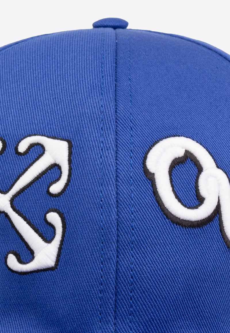 Off-White Logo Embroidered Baseball Cap Blue OMLB055S24 FAB005-4601