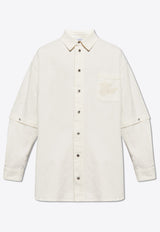 Off-White 90s Logo Patch Denim Overshirt Cream OMYD059S24 DEN001-0202