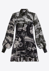Off-White X-ray Print Mini Shirt Dress Gray OWDG008S24 FAB002-0110