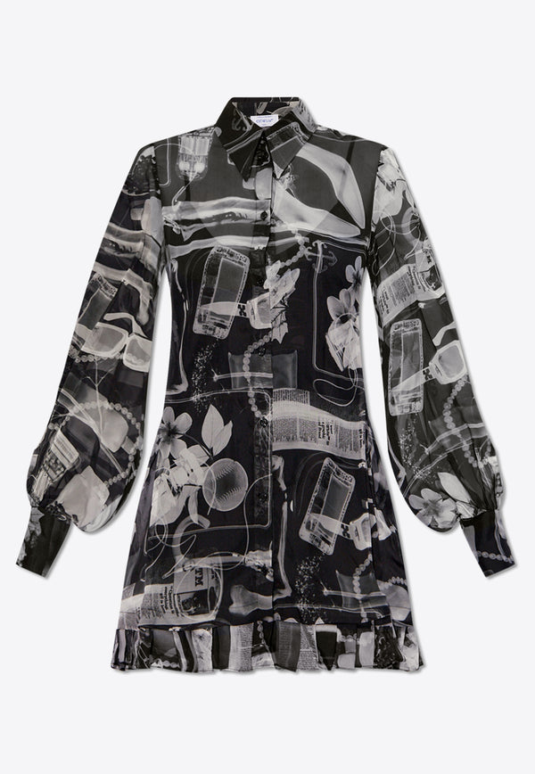 Off-White X-ray Print Mini Shirt Dress Gray OWDG008S24 FAB002-0110