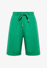 Off-White Logo Embroidered Drawstring Bermuda Shorts Green OMCI013S24 FLE001-5501