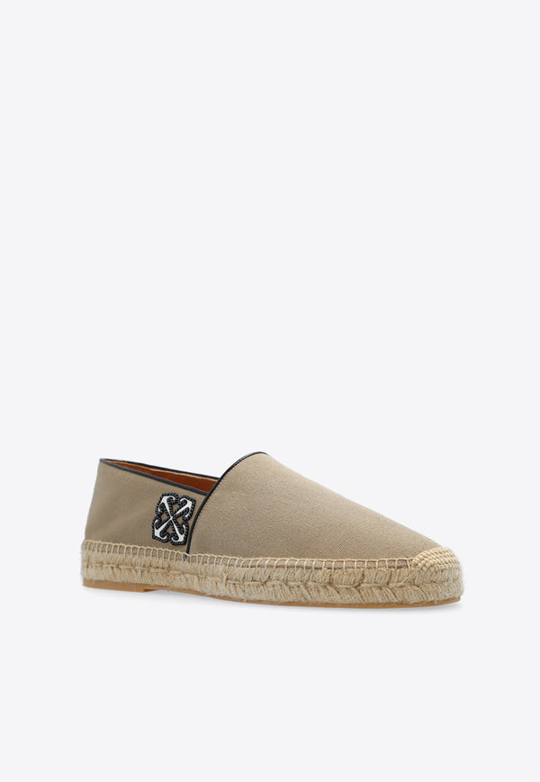 Off-White Anglette Arrow Embroidered Espadrilles Brown OMIB007S24 FAB001-1701