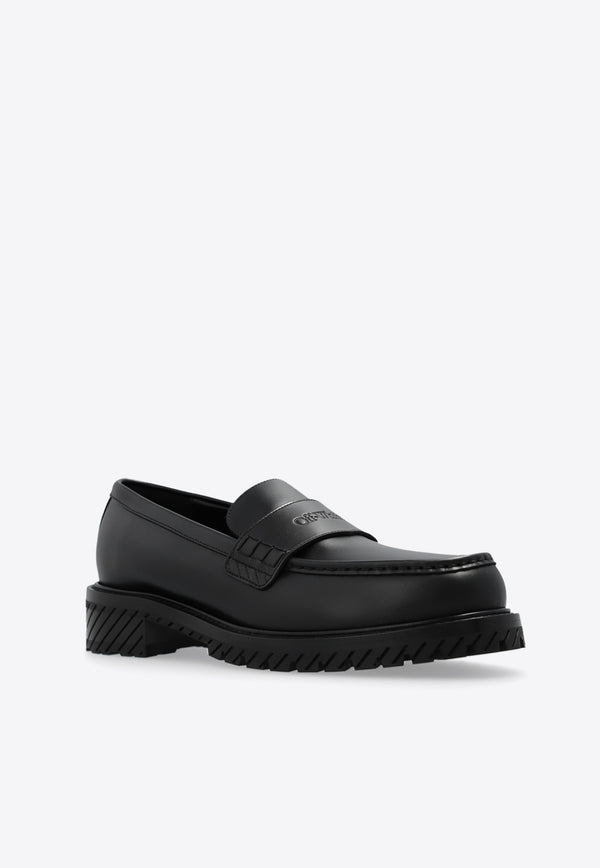 Off-White Military Leather Loafers Black OMIG009C99 LEA001-1010