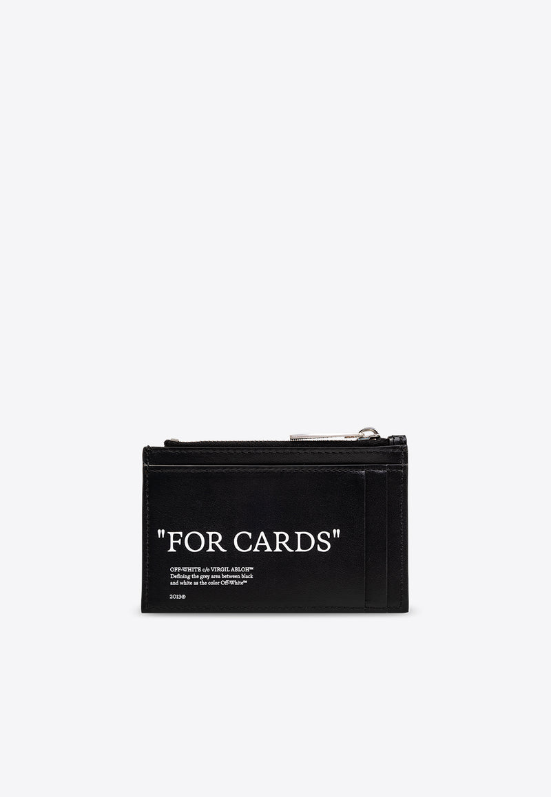 Off-White Quote Bookish Leather Cardholder Black OMND085S24 LEA001-1001